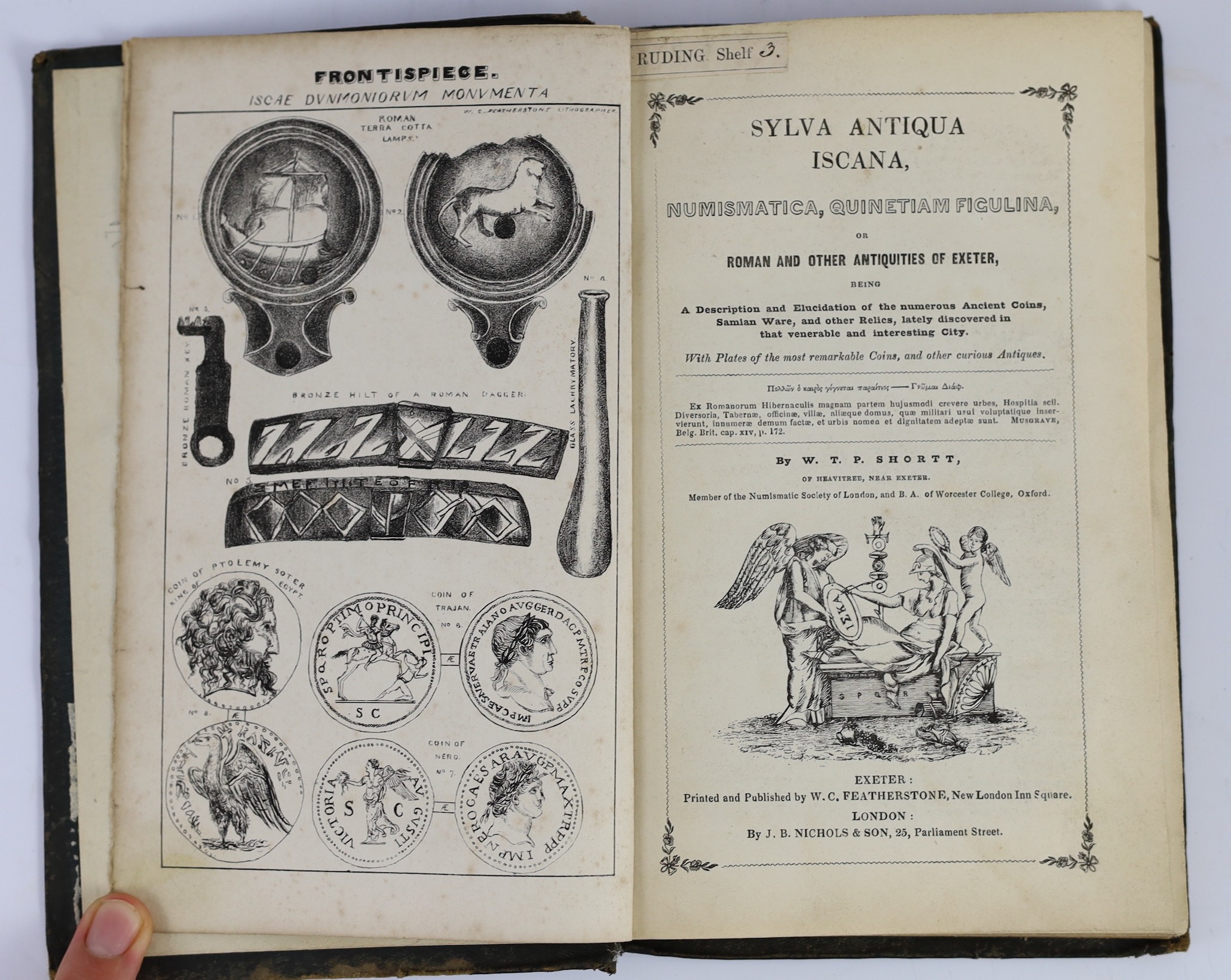 EXETER - Oliver, George, Rev. - The History of Exeter, 8vo, rebound half green morocco, Exeter, 1821; Jenkins, Alexander - The History and Description of the County of Exeter and its Environs, 8vo, half calf, with engrav